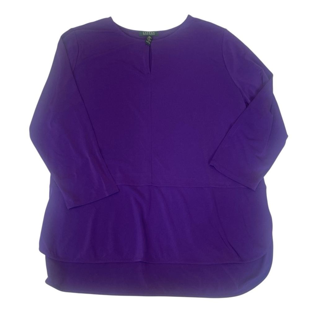 Lauren Ralph Lauren Purple Easy‎ to wear Career Professional Tunic Top women 2X